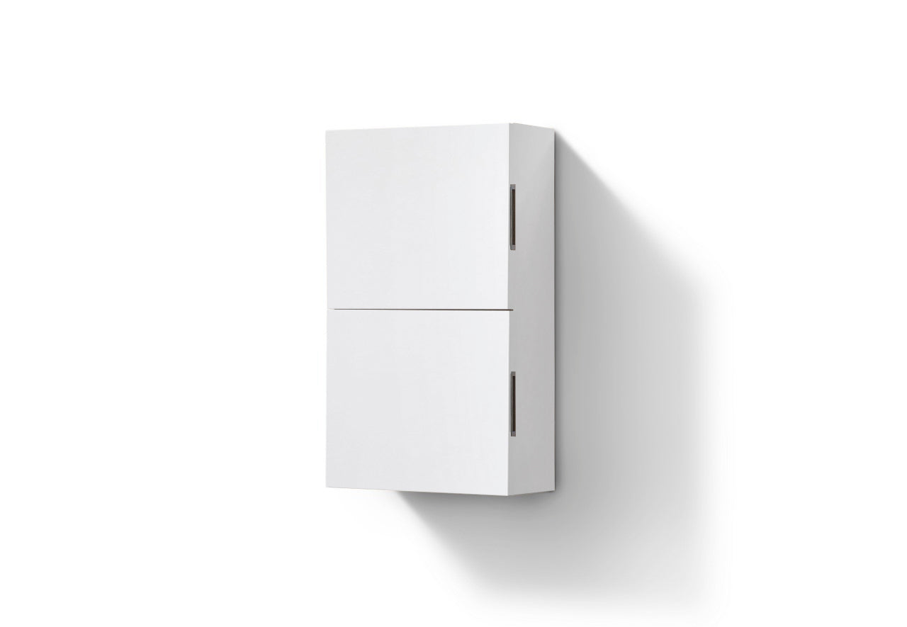 Bathroom Linen Side Cabinet w/ 2 Storage Areas High Gloss White