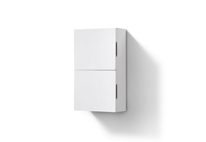 Bathroom Linen Side Cabinet w/ 2 Storage Areas High Gloss White