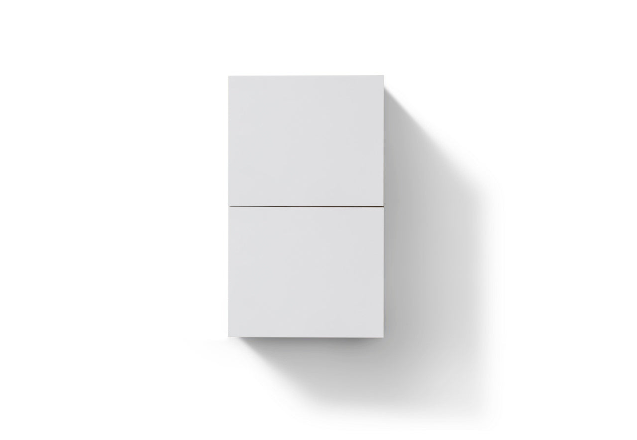 Bathroom Linen Side Cabinet w/ 2 Storage Areas High Gloss White