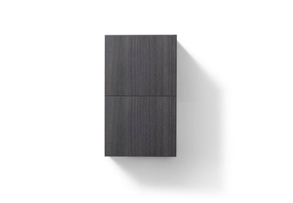 Bathroom Linen Side Cabinet w/ 2 Storage Areas High Gloss Gray Oak