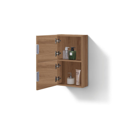 Bathroom Linen Side Cabinet w/ 2 Storage Areas Honey Oak