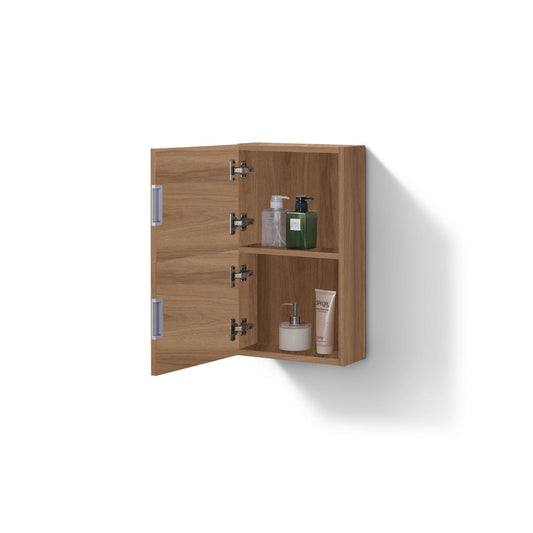 Bathroom Linen Side Cabinet w/ 2 Storage Areas Honey Oak