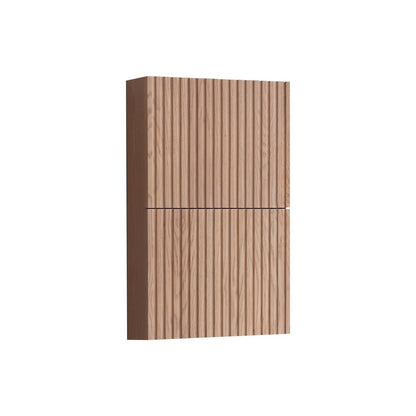 Bathroom Linen Side Cabinet w/ 2 Storage Areas Oak Wood
