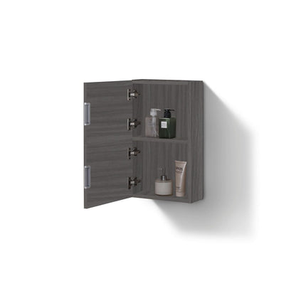 Bathroom Linen Side Cabinet w/ 2 Storage Areas Vulcan Ash Grey