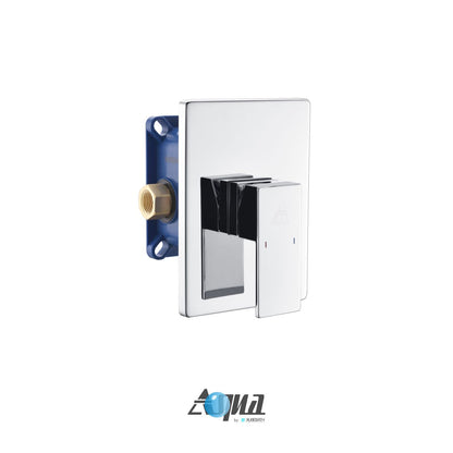 Aqua Piazza by KubeBath 1-Way Rough-In Valve With Cover Plate, Handle Chrome