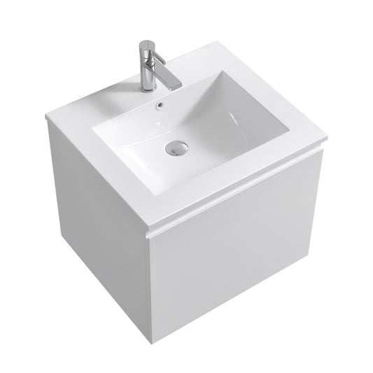 24'' Balli Modern Wall Mount Bathroom Vanity Gloss White