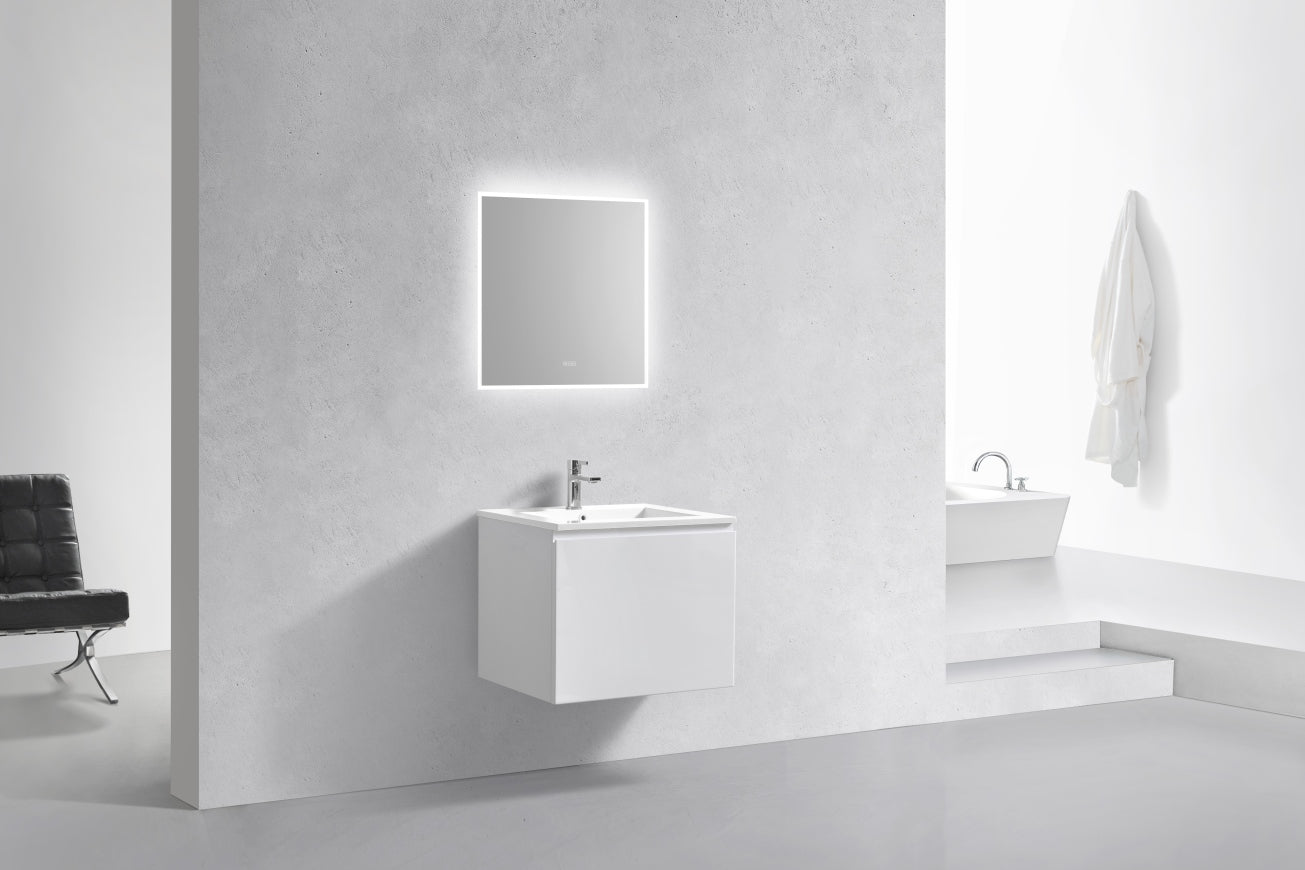 24'' Balli Modern Wall Mount Bathroom Vanity Gloss White