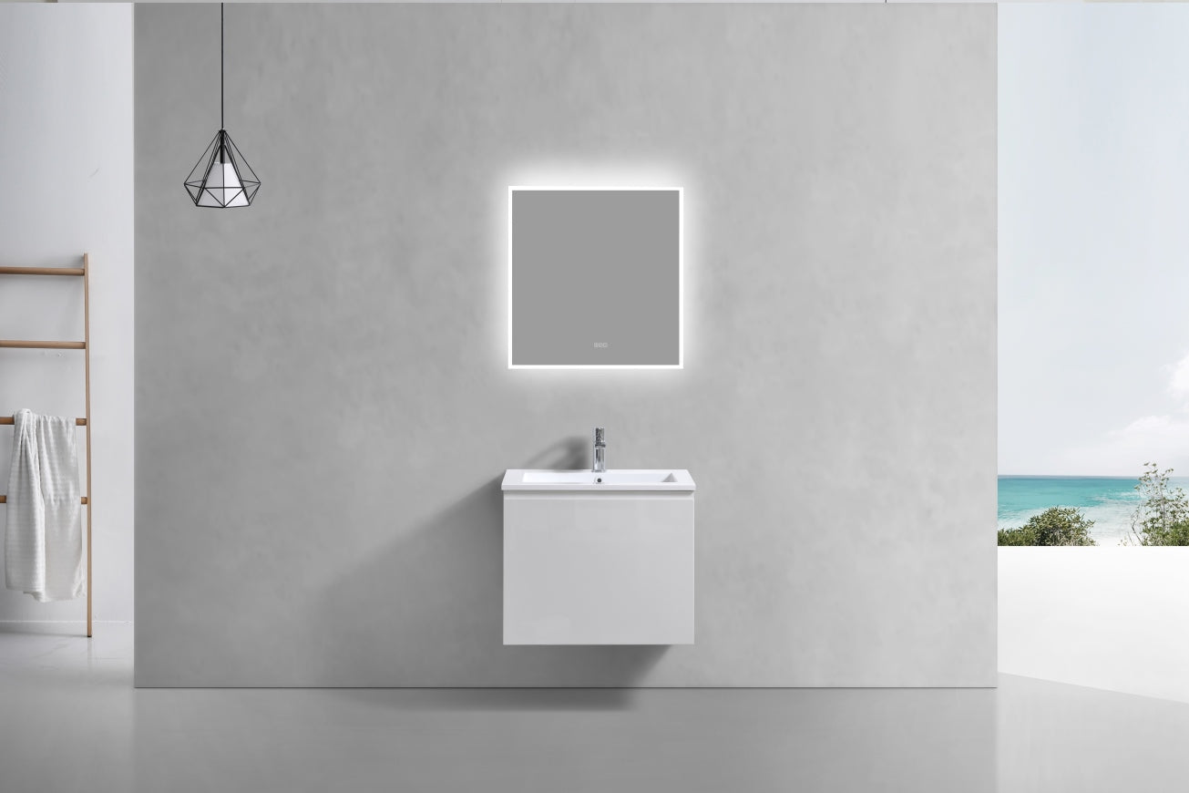 24'' Balli Modern Wall Mount Bathroom Vanity Gloss White