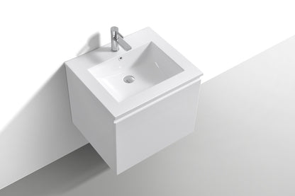 24'' Balli Modern Wall Mount Bathroom Vanity Gloss White