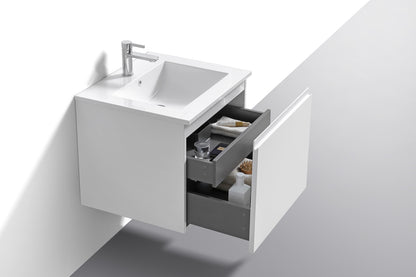 24'' Balli Modern Wall Mount Bathroom Vanity Gloss White