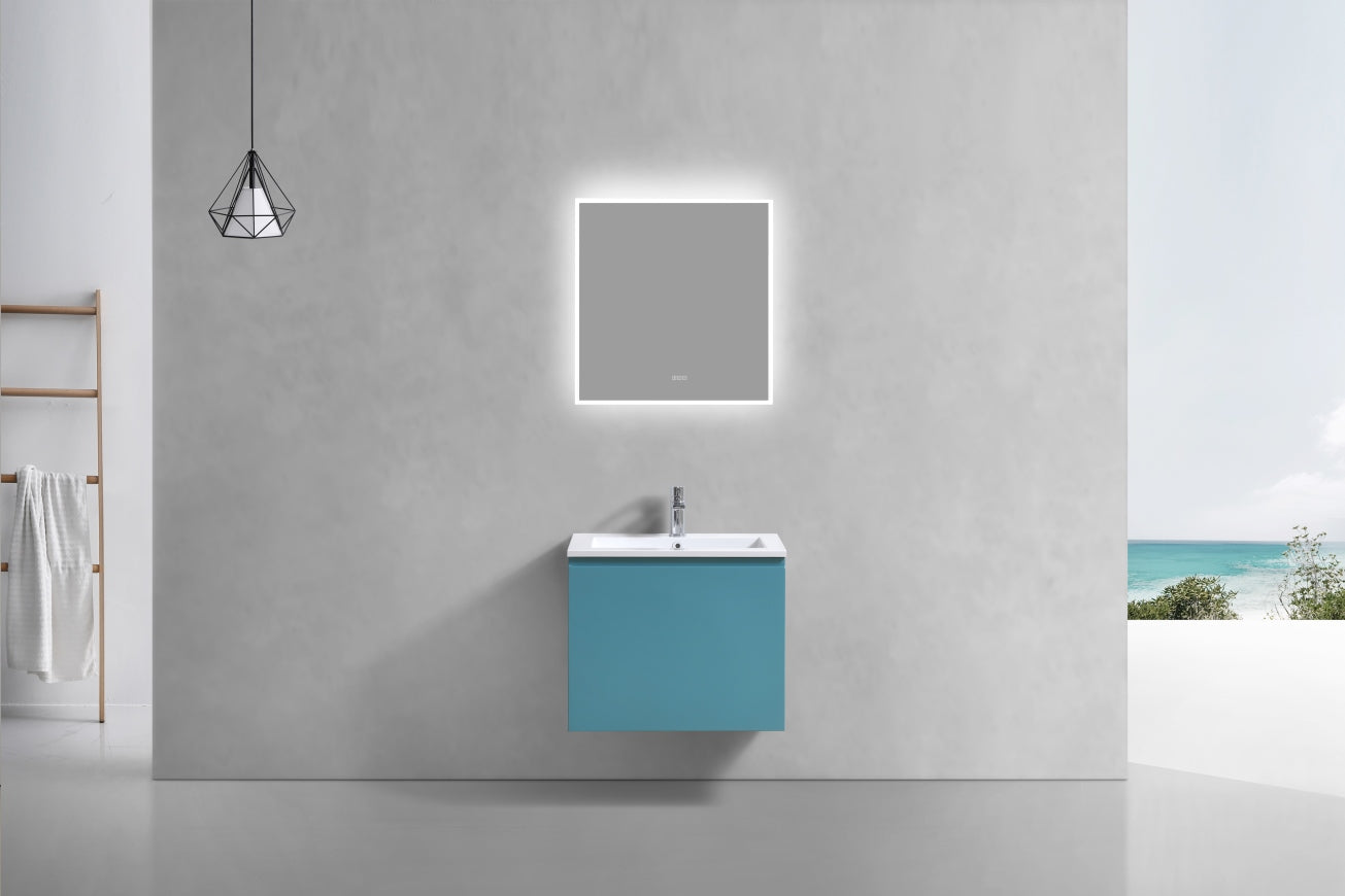 24'' Balli Modern Wall Mount Bathroom Vanity Teal Green