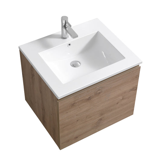 24'' Balli Modern Wall Mount bathroom Vanity White Oak