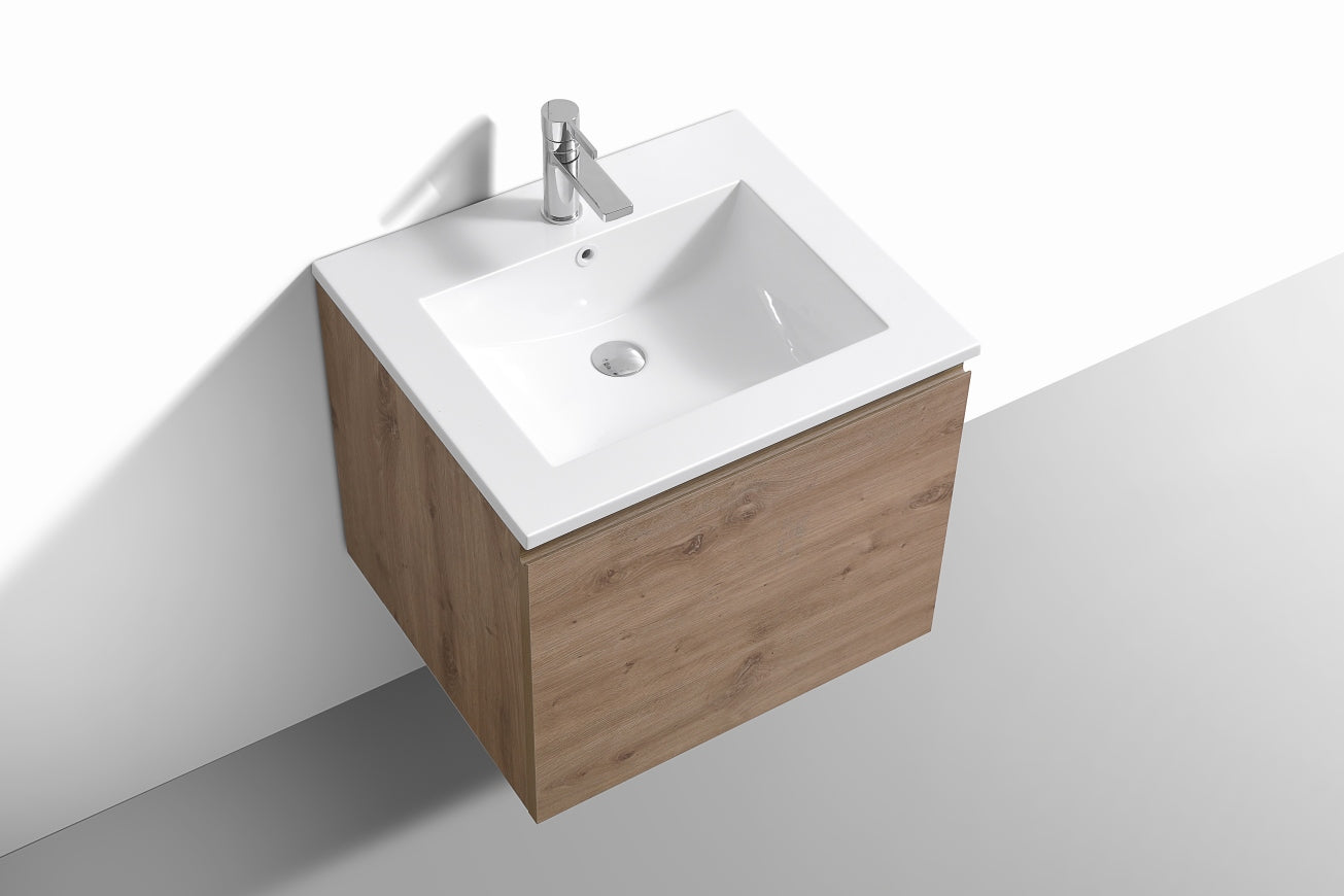 24'' Balli Modern Wall Mount bathroom Vanity White Oak