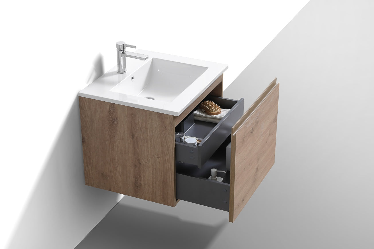 24'' Balli Modern Wall Mount bathroom Vanity White Oak