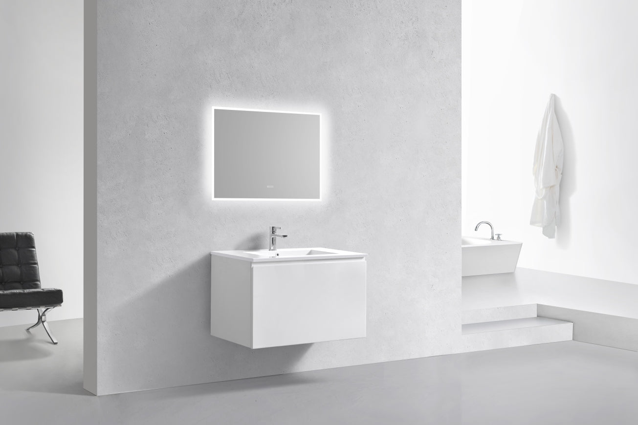 32'' Balli Modern Wall Mount Bathroom Vanity Gloss White