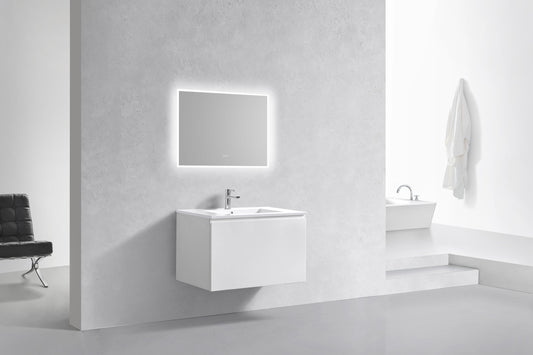 32'' Balli Modern Wall Mount Bathroom Vanity Gloss White