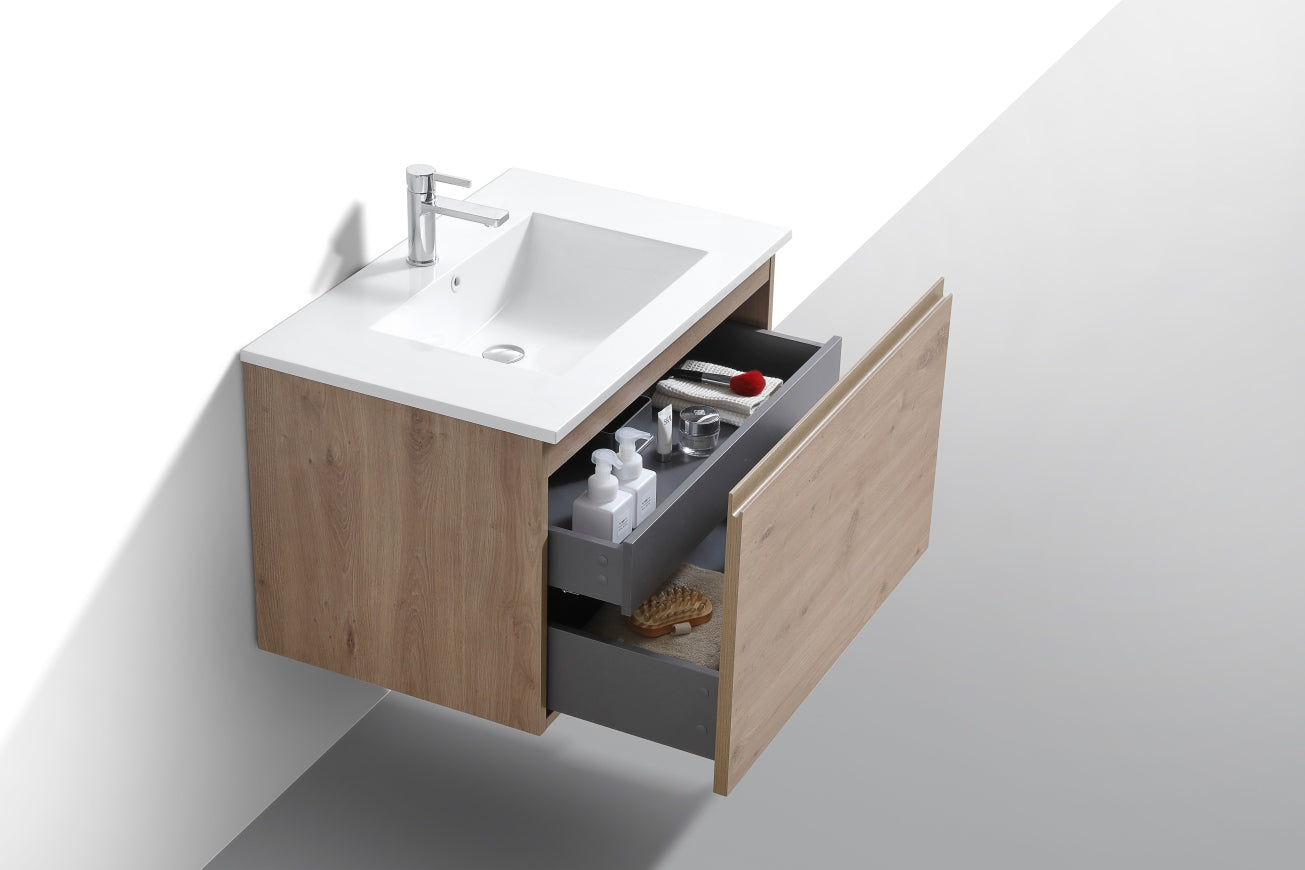 32'' Balli Modern Wall Mount Bathroom Vanity White Oak