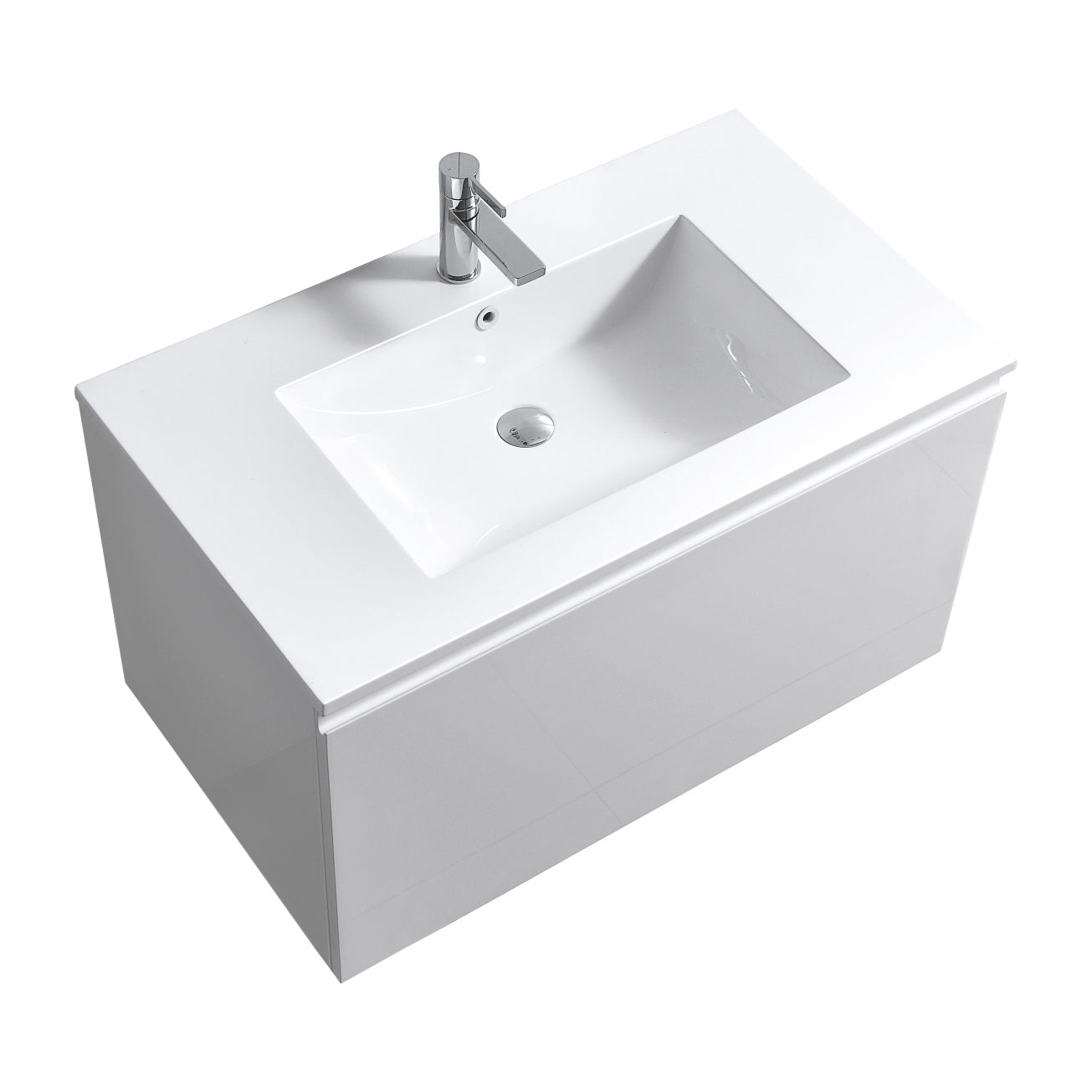 36'' Balli Modern Wall Mount Bathroom Vanity Gloss White