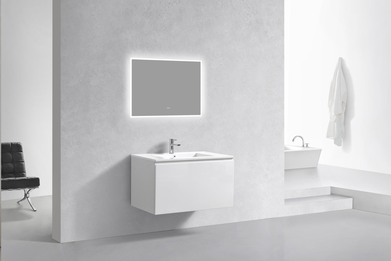 36'' Balli Modern Wall Mount Bathroom Vanity Gloss White