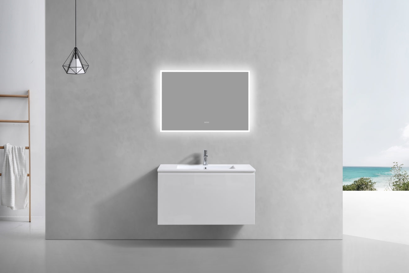 36'' Balli Modern Wall Mount Bathroom Vanity Gloss White