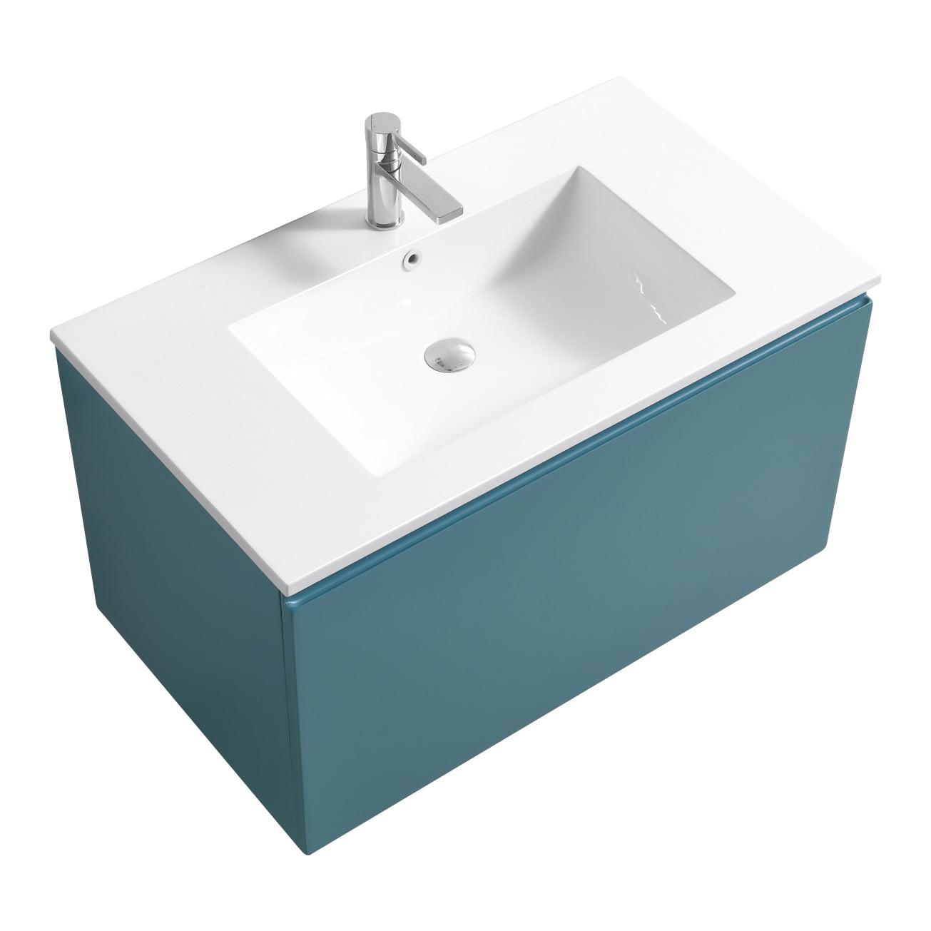 36'' Balli Modern Wall Mount Bathroom Vanity Teal Green