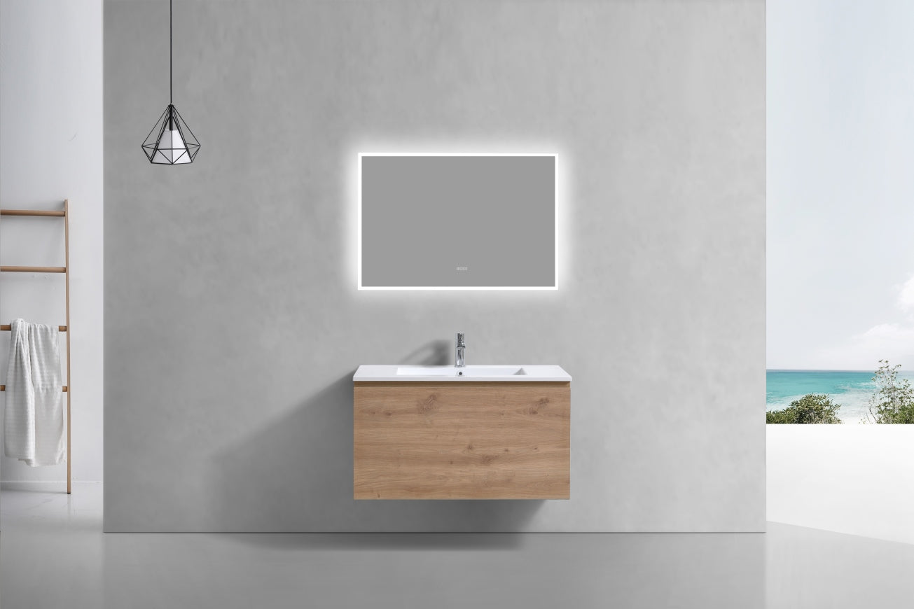 36'' Balli Modern Wall Mount Bathroom Vanity White Oak