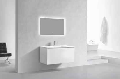 40'' Balli Modern Wall Mount Bathroom Vanity Gloss White