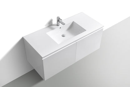 48'' Balli Modern Wall Mount Single Sink Bathroom Vanity Gloss White