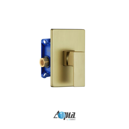 Aqua Piazza Brushed Gold Shower Set w/ 8" Ceiling Mount Square Rain Shower Head