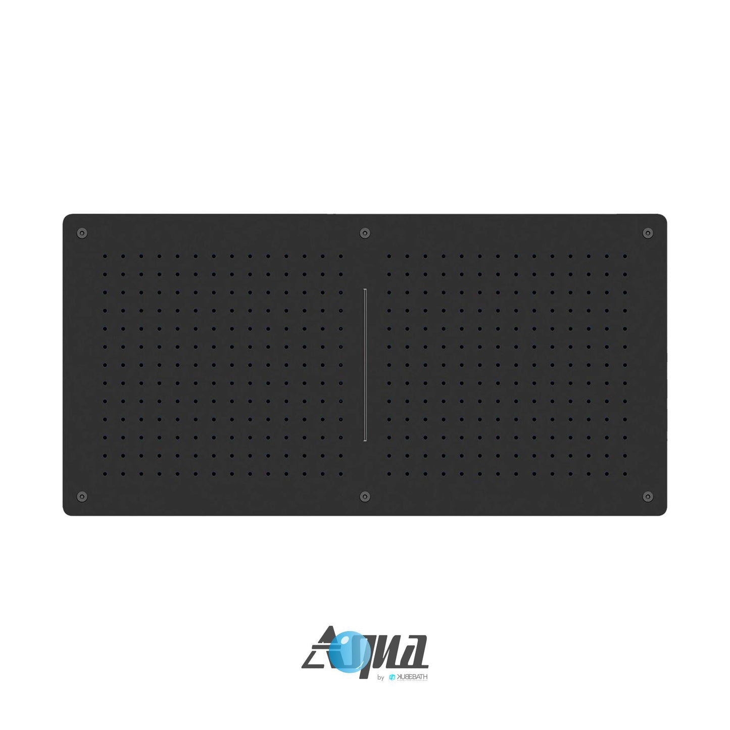 Aqua Piazza by KubeBath 40″ Super Slim Rectangular Rain Shower Head Black
