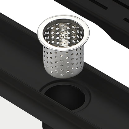 Kube 48″ Black Stainless Steel Linear Grate