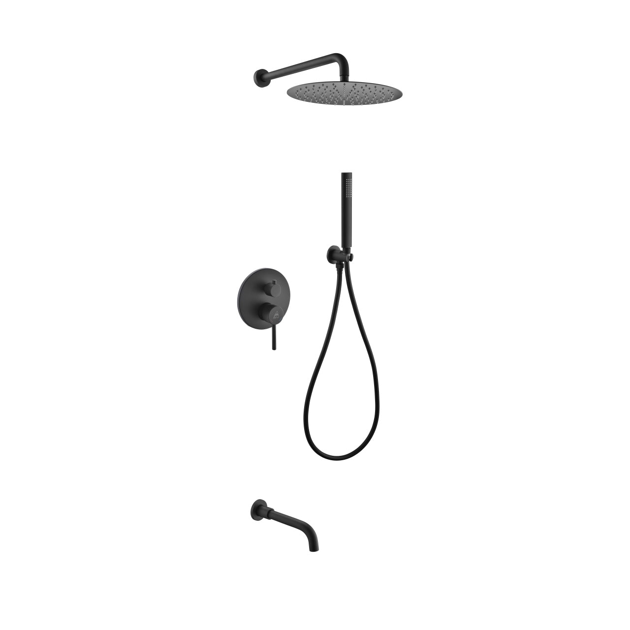 Aqua Rondo Shower Set w/ 12" Rain Shower, Handheld and Tub Filler