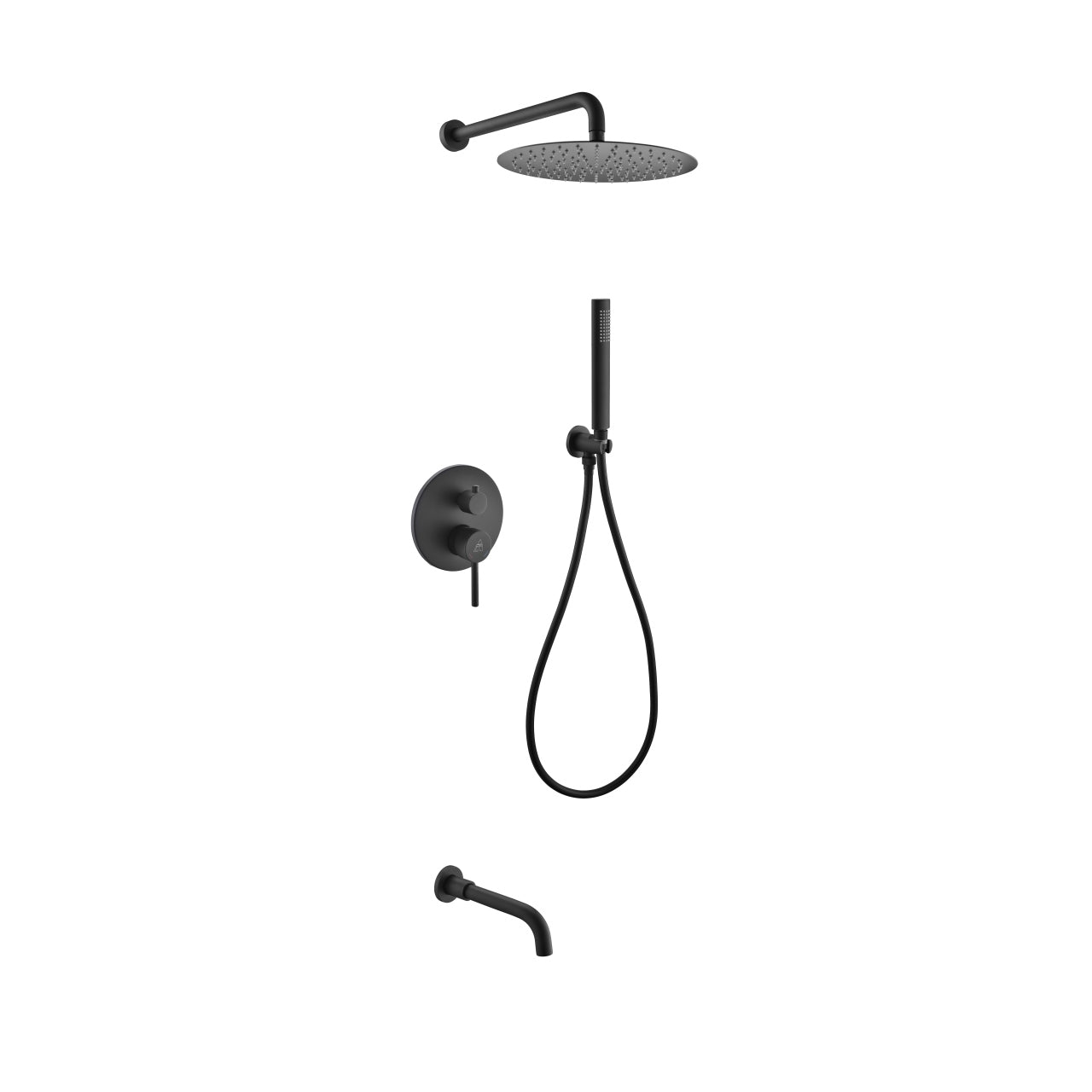 Aqua Rondo Shower Set w/ 8" Rain Shower, Handheld and Tub Filler