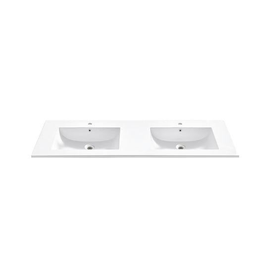 60''x 20.66'' Reinforced Acrylic Composite Sink with Overflow Double Sink