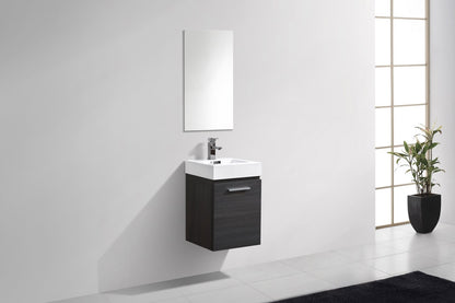 Bliss 16" Gray Oak Wall Mount Modern Bathroom Vanity