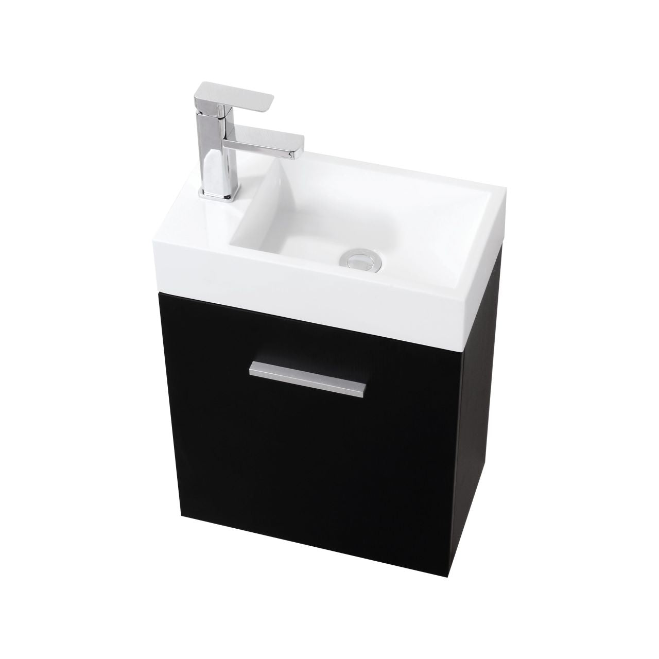 Bliss 18" Black Wall Mount Modern Bathroom Vanity