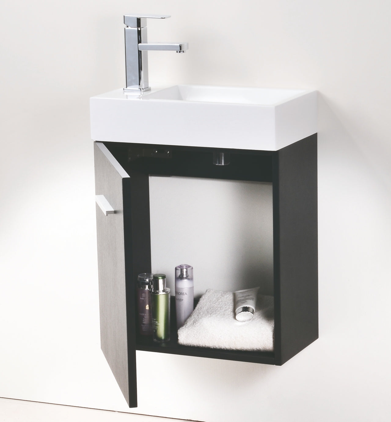 Bliss 18" Black Wall Mount Modern Bathroom Vanity
