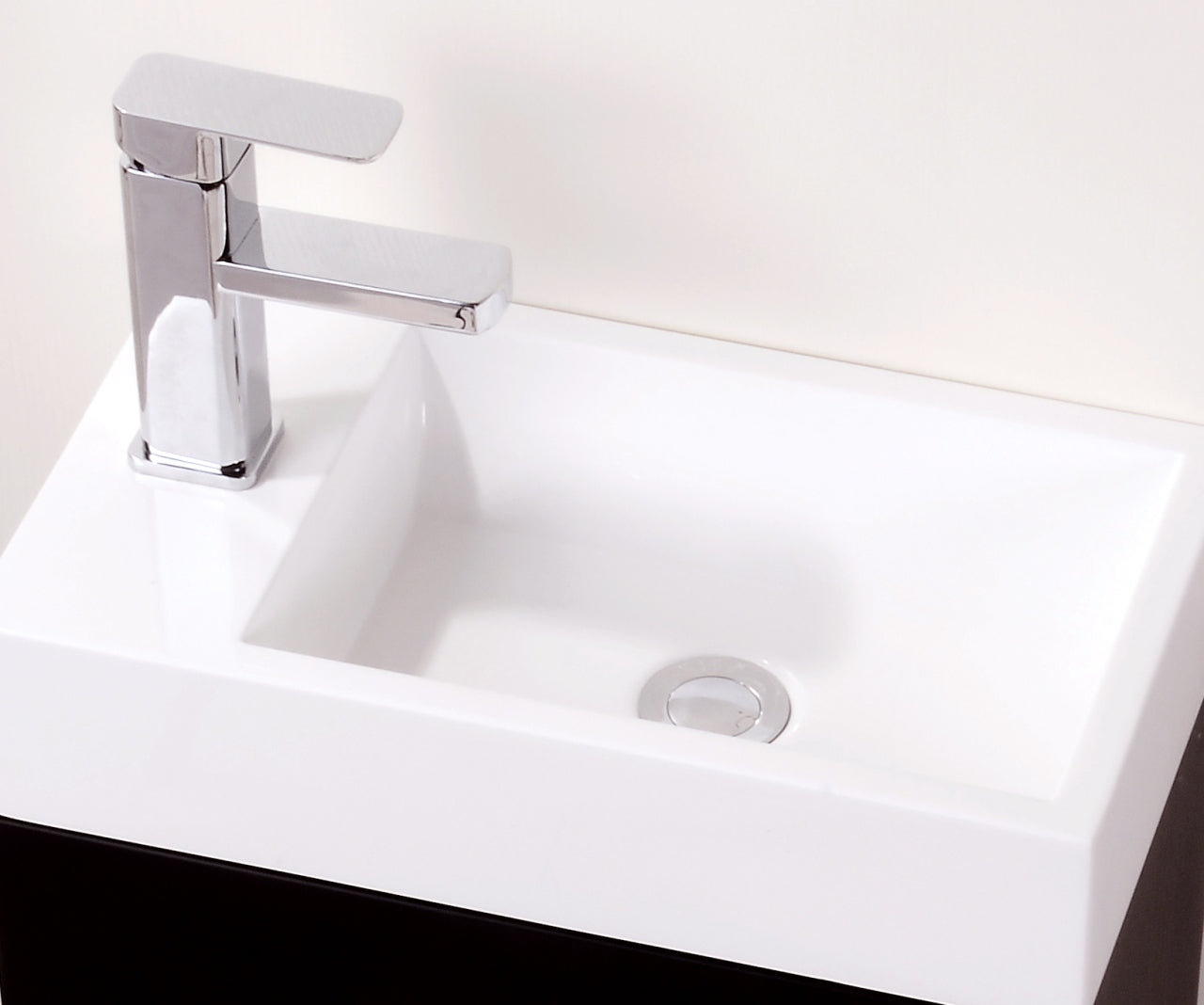 Bliss 18" Black Wall Mount Modern Bathroom Vanity