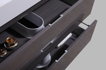 Bliss 24" High Gloss Gray Oak Wall Mount Modern Bathroom Vanity