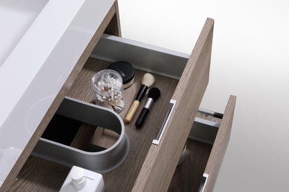 Bliss 24" Butternut Wood Wall Mount Modern Bathroom Vanity