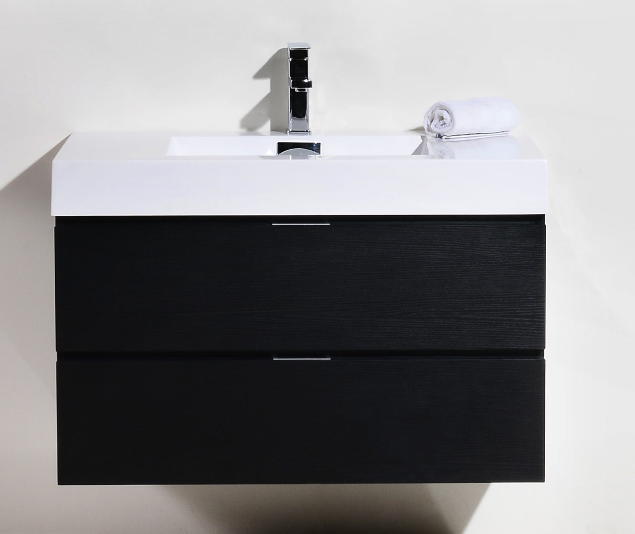 Bliss 36" Black Wall Mount Modern Bathroom Vanity