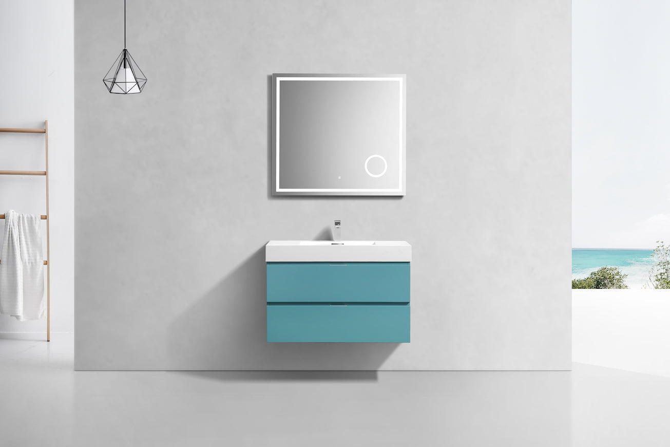 Bliss 36" Teal Green Wall Mount Modern Bathroom Vanity
