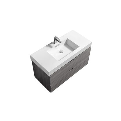 Bliss 36" Vulcan Ash Grey Wall Mount Modern Bathroom Vanity