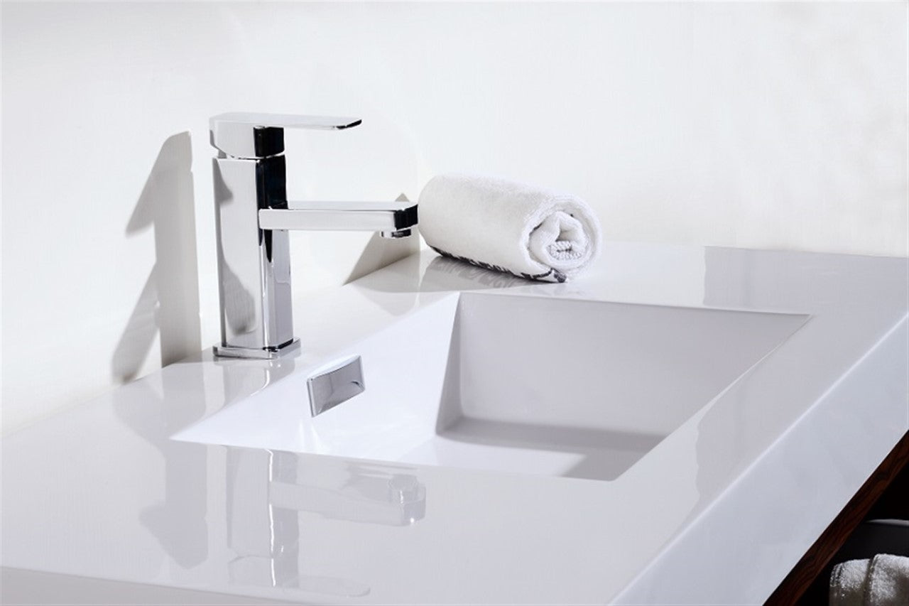 Bliss 40" Gray Oak Wall Mount Modern Bathroom Vanity