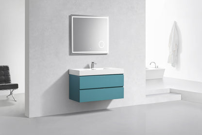 Bliss 40" Teal Green Wall Mount Modern Bathroom Vanity