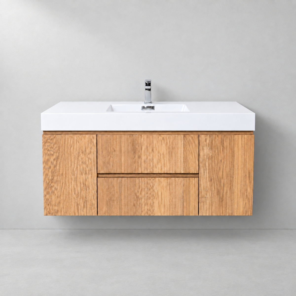 Bliss 48" Fluted Oakwood Single Sink Wall Mount Vanity - ETA Mid of Oct