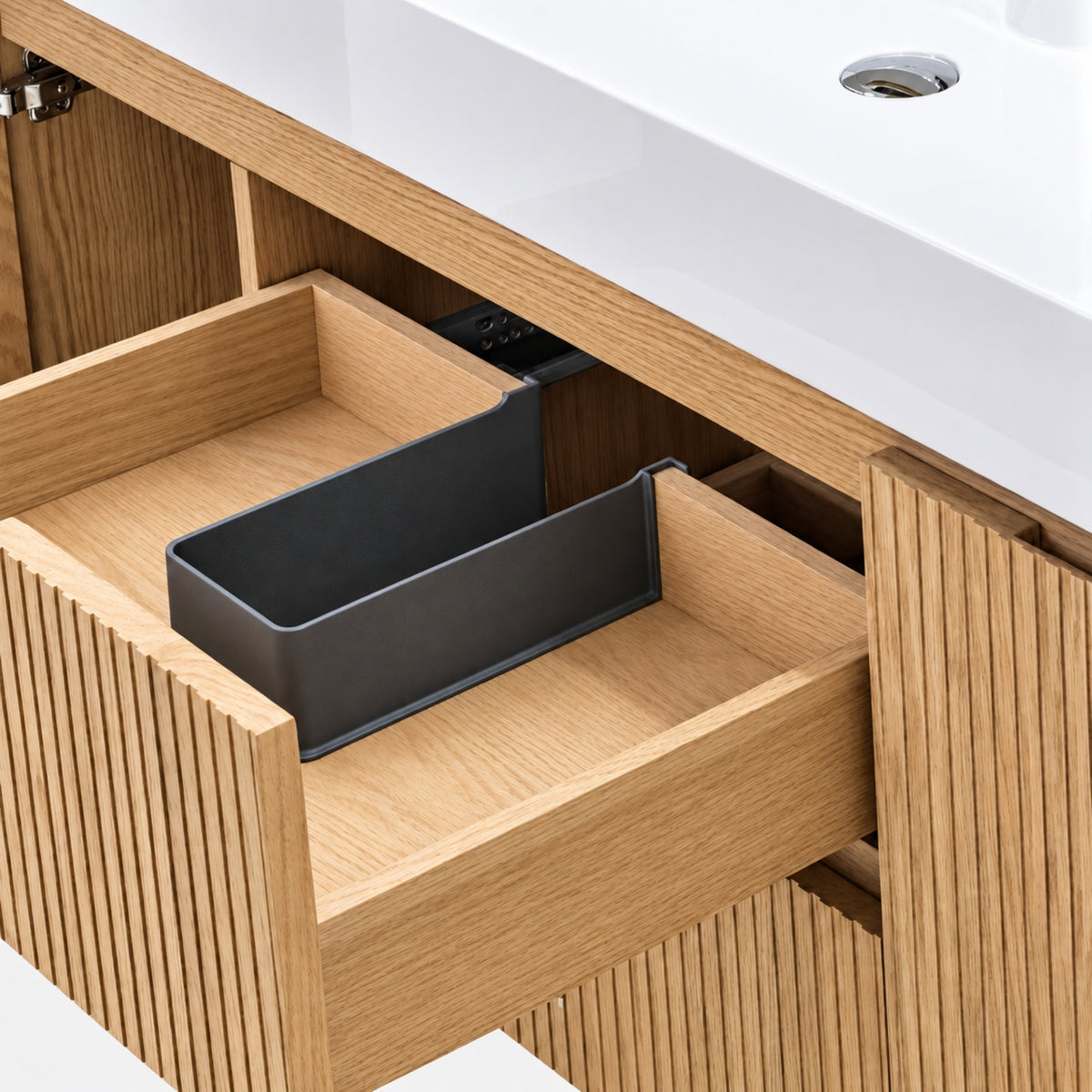 Bliss 48" Fluted Oakwood Single Sink Wall Mount Vanity - ETA Mid of Oct