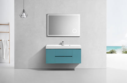 Bliss 48" Teal Green Wall Mount Modern Bathroom Vanity