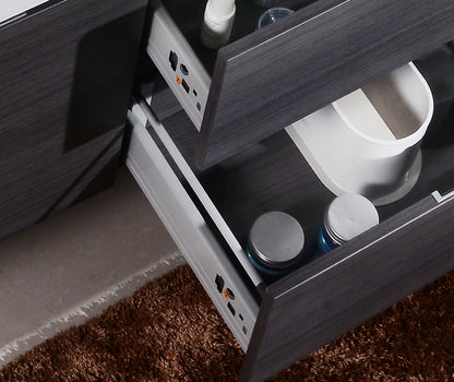Bliss 60" Gray Oak Wall Mount  Single Sink Modern Bathroom Vanity