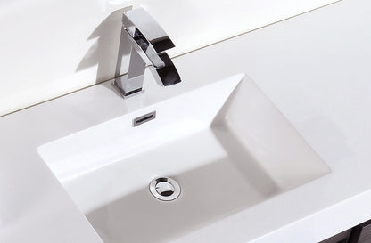 Bliss 60" Gray Oak Wall Mount  Single Sink Modern Bathroom Vanity